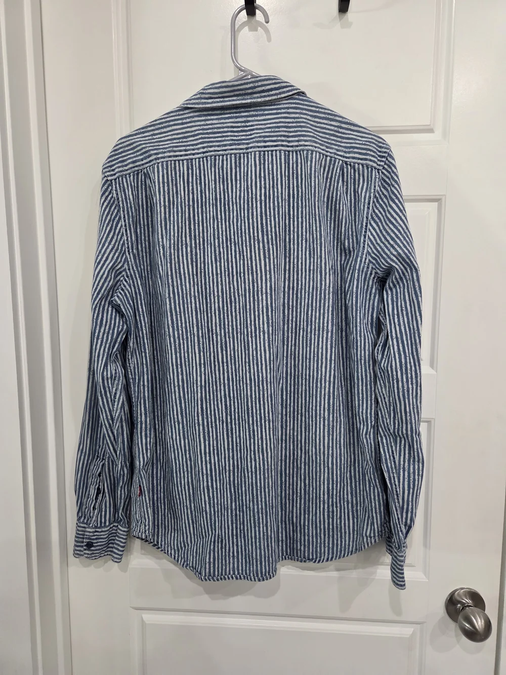 Levi's Blue Stripe  Denim Button-Up Shirt Size Large Slim Fit